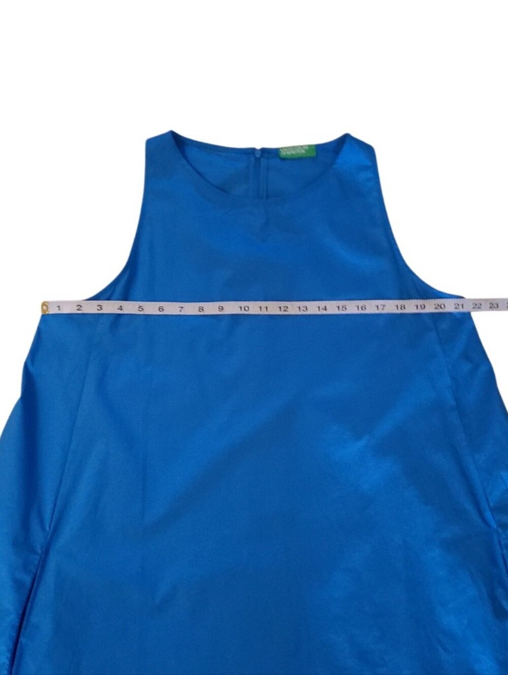United Colors Of Benetton Kadin 100% Cotton Sleeveless A-Line Mini Dress Blue - Picture 14 of 17